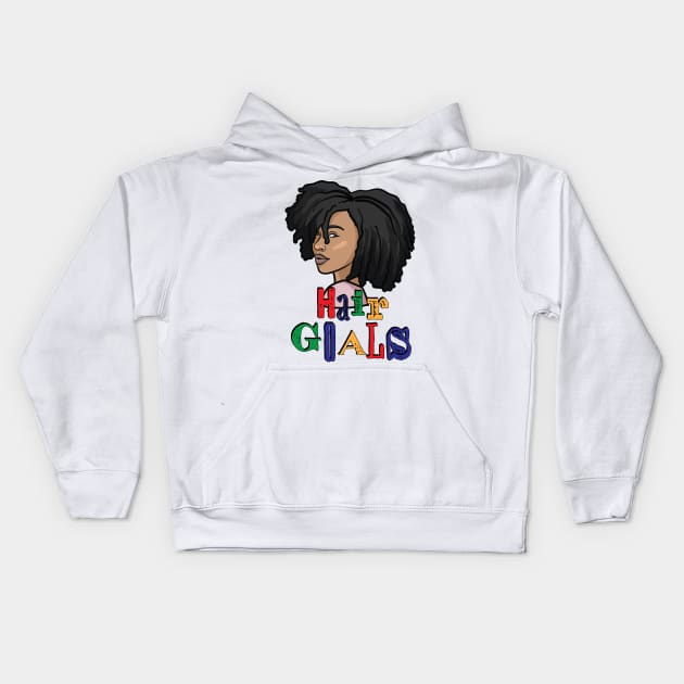 Natural Hair Goals Kids Hoodie by NaturallyBlack